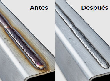 Limpieza y pasivado profesional TIG BRUSH sobre acero inoxidable